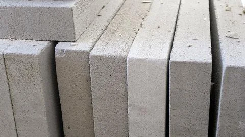 Close up view of a stack of silicate bricks Stock Photos