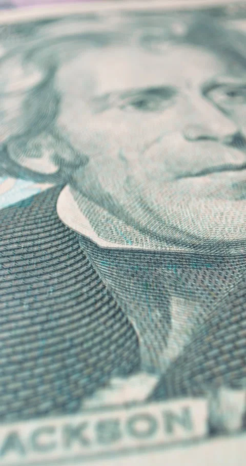 Close view of stacked dollar bills Stock Footage 345248284