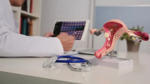 Close up view of stethoscope with books on table and female doctor Stock Footage 251942228