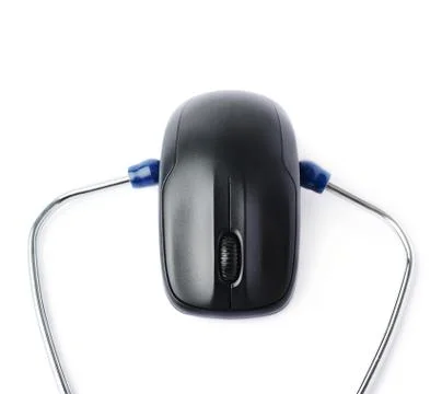 Close up view of stethoscope over isolated white background Stock Photos