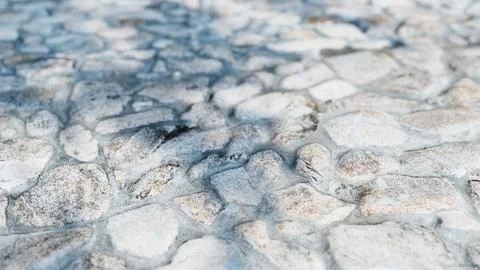 Close up view of a stone pavement, highlighting the texture and pattern of the Stock Photos