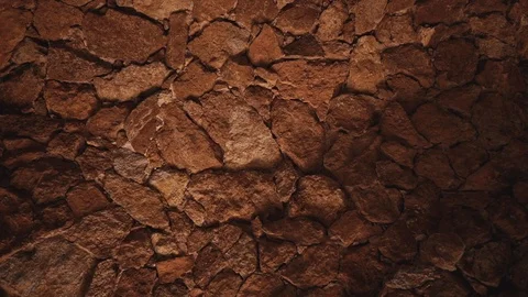 Close-up view of stones in wall or ceiling of grotto, moving shot Stock Footage 103054352
