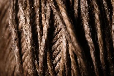 Close view of the straw rope ball close up Stock Photos