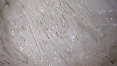 Close view of the surface of sourdough mother 스톡 동영상 251370702
