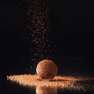 Close view sweet truffle candy Stock Photos