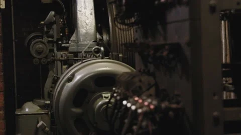 Close up view of the switchgear,spinning wheel and other parts of a manual Stock Footage 169281801