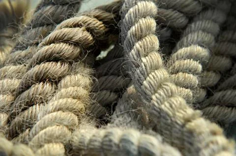 A close up view of tangled rope Stock Photos