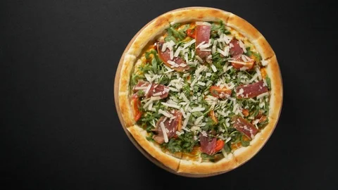 Close up view tasty pizza Stock Footage 121901050