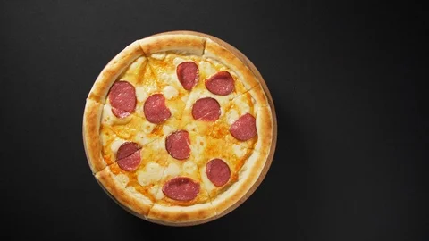 Close up view tasty pizza Stock Footage 121901561