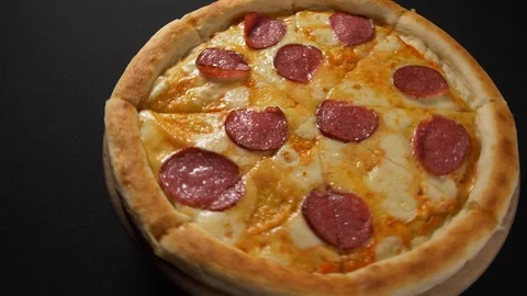 Close up view tasty pizza Stock Footage 121902215