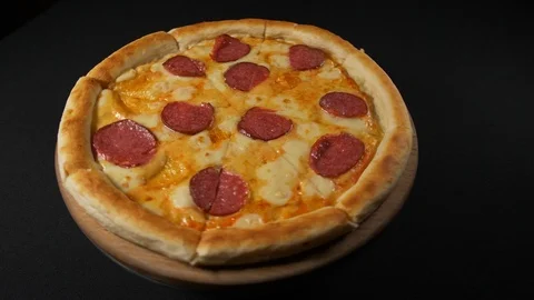 Close up view tasty pizza Stock Footage 121902395