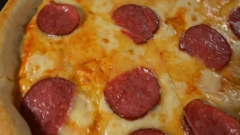Close up view tasty pizza Stock Footage 121902878