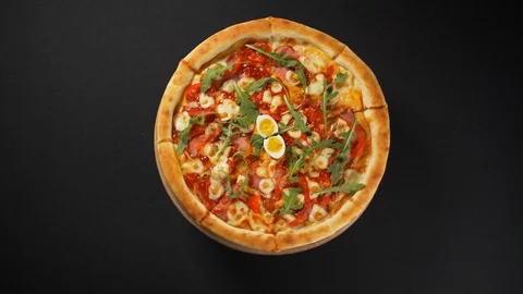 Close up view tasty pizza Stock Footage 121904814