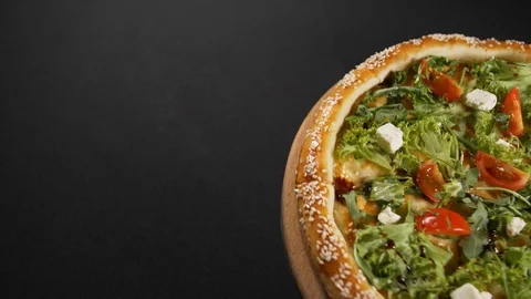 Close up view tasty pizza Stock Footage 121905491