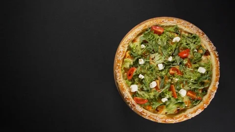 Close up view tasty pizza Stock Footage 121905834
