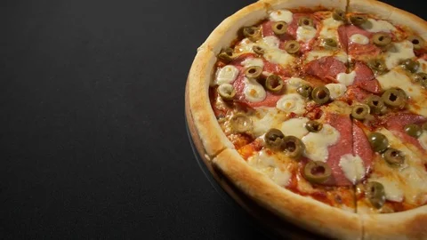 Close up view tasty pizza Stock Footage 121907880
