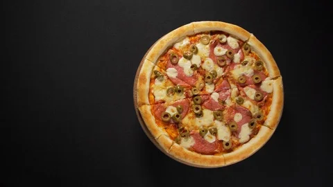 Close up view tasty pizza Stock Footage 121908306