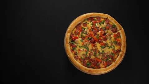 Close up view tasty pizza Stock Footage 121910983