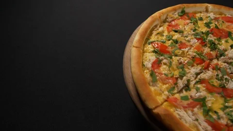 Close up view tasty pizza Stock Footage 121913283
