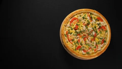 Close up view tasty pizza Stock Footage 121913591