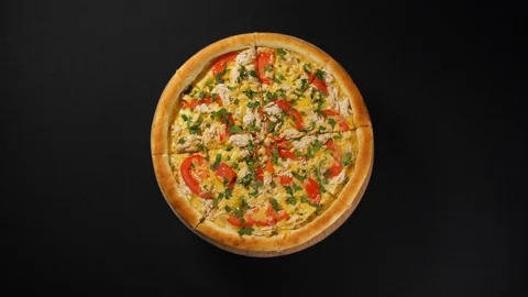 Close up view tasty pizza Stock Footage 121913830