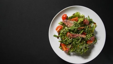 Close up view tasty salad Stock Footage 139987208
