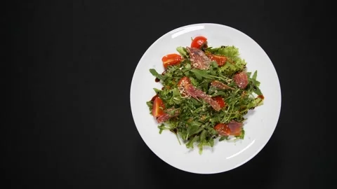 Close up view tasty salad Stock Footage 139987679