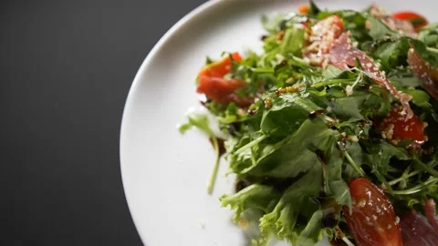 Close up view tasty salad Stock Footage 139988157
