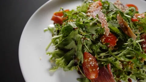 Close up view tasty salad Stock Footage 139988474