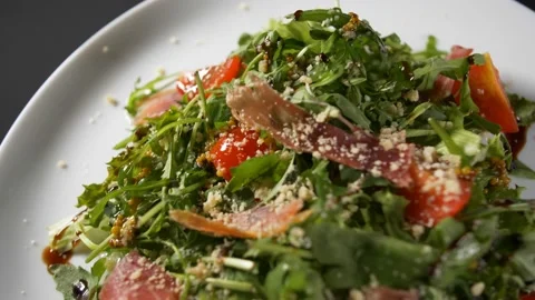 Close up view tasty salad Stock Footage 139989243