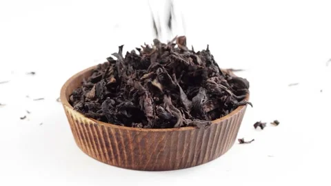 Close-up view of tea leaves Stock Footage 154522823