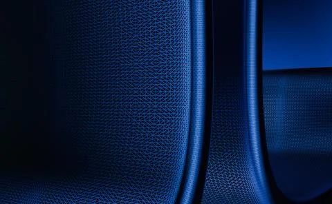 A close-up view of a textured blue surface with a curved metallic edge Stock Illustration