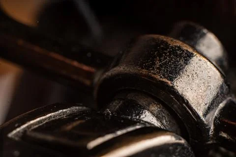 Close-up view of a textured metal surface highlighting abstract patterns and Stock Photos