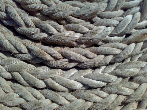 Close-up View of a Thick Woven Rope for a Sailboat Stock Photos