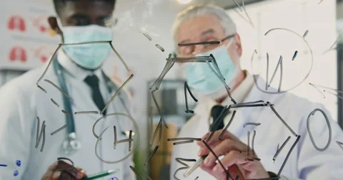 Close view through glass wall on good-looking successful experienced different Stock Footage 160413271