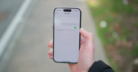 Close Up View Of Thumb Scrolling Icon To Switch To VoLTE On Smartphone Stock Footage 236500700