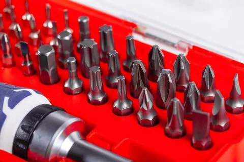Close up view of tool box of Screwdriver Set Foto stock