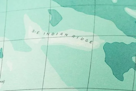 A close-up view of a topographical map featuring flat areas, contour lines in Stock Photos