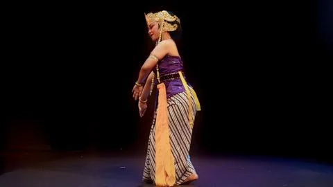 Close View of Traditional Dancer with Elegant Heritage Costume Stock Photos
