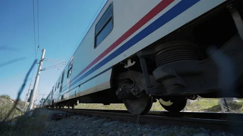 Close-up view of train passing Stock Footage 146938452