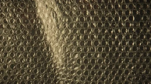 Close Up View of Transparent Bubble Wrap Plastic Material Stock Footage 309295853