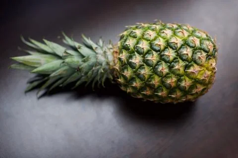 Close up view of tropical fruit pineapple. Blurry background Stock-Fotos