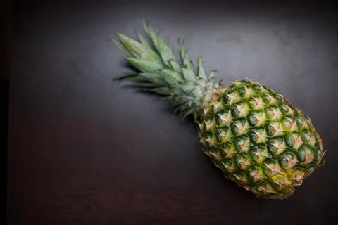 Close up view of tropical fruit pineapple. Blurry background Foto stock