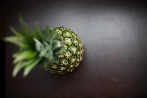 Close up view of tropical fruit pineapple. Blurry background Stock-Fotos