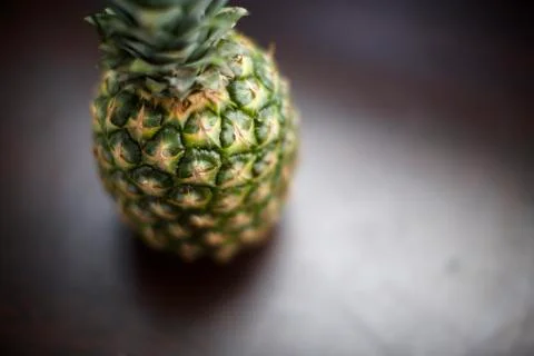 Close up view of tropical fruit pineapple. Blurry background Fotos Stock