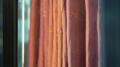 Close-up view of Turkish bacon. Stock-Footage 146637921