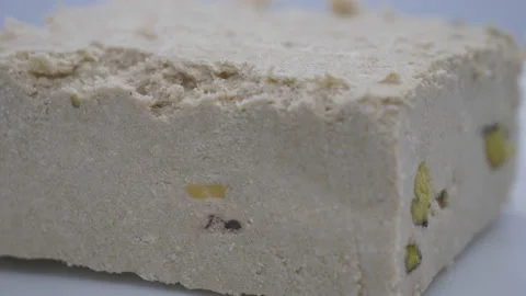 A close up view of Turkish dessert with pistachios. Video stock 201210899