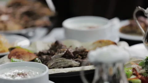 Close-up view of Turkish meat donner. 4K Footage in Turkey Stock Footage 147446337