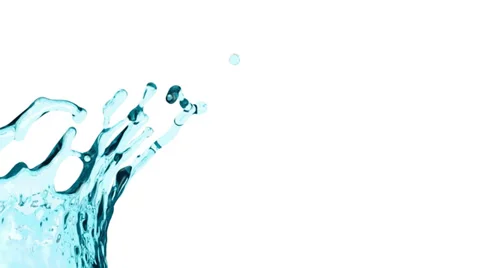 Close-up view of turquoise water splash in extreme slow motion (FULL HD) Stock Footage 38048417