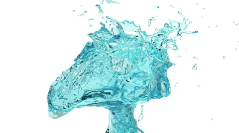 Close-up view of turquoise water splashing in slow motion, with alpha (FULL HD) 動画素材 47100304